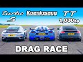 Koenigsegg v 1000hp Audi TT v Porsche 911 Turbo S: DRAG RACE image