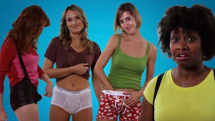 Girls Try on Guys' Sexy Underwear For The First Time 