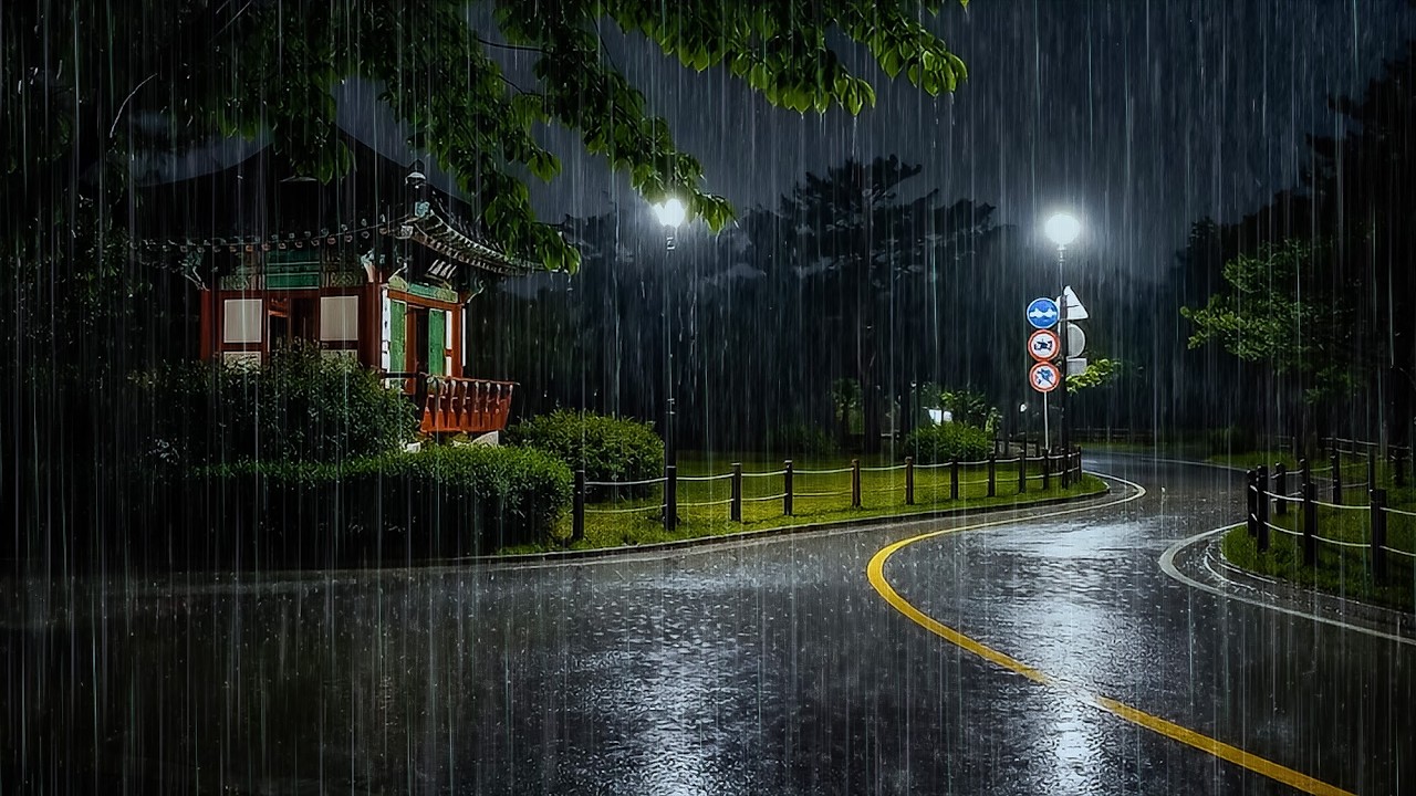 Drift into Deep Sleep with Gentle Rain on Quiet Street | ASMR Rain to Insomnia & Tinnitus Relief