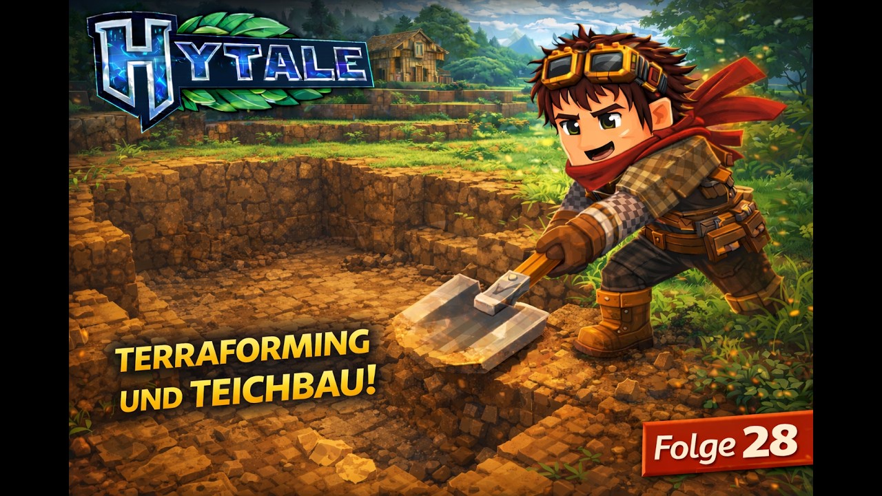 Terraforming & Teichbau starten! Neue Wasserquelle für meine Base | Hytale #028