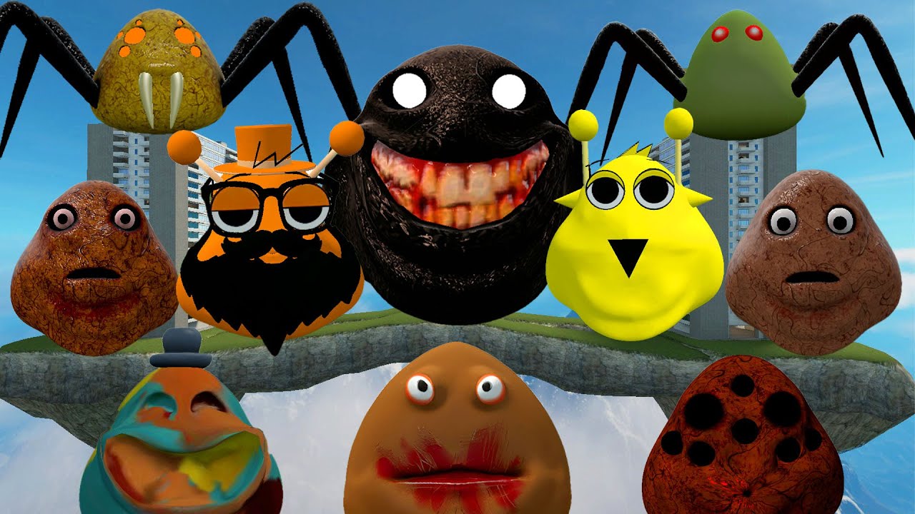 SPARTAN KICKING POU BOU FAMILY FROM BOUS REVENGE and SPRUNKI POU in Garrys Mod