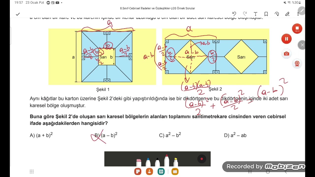 meb lgs örnek sorular cebirsel ifadeler 1
