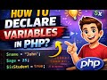 How to declare variables in php