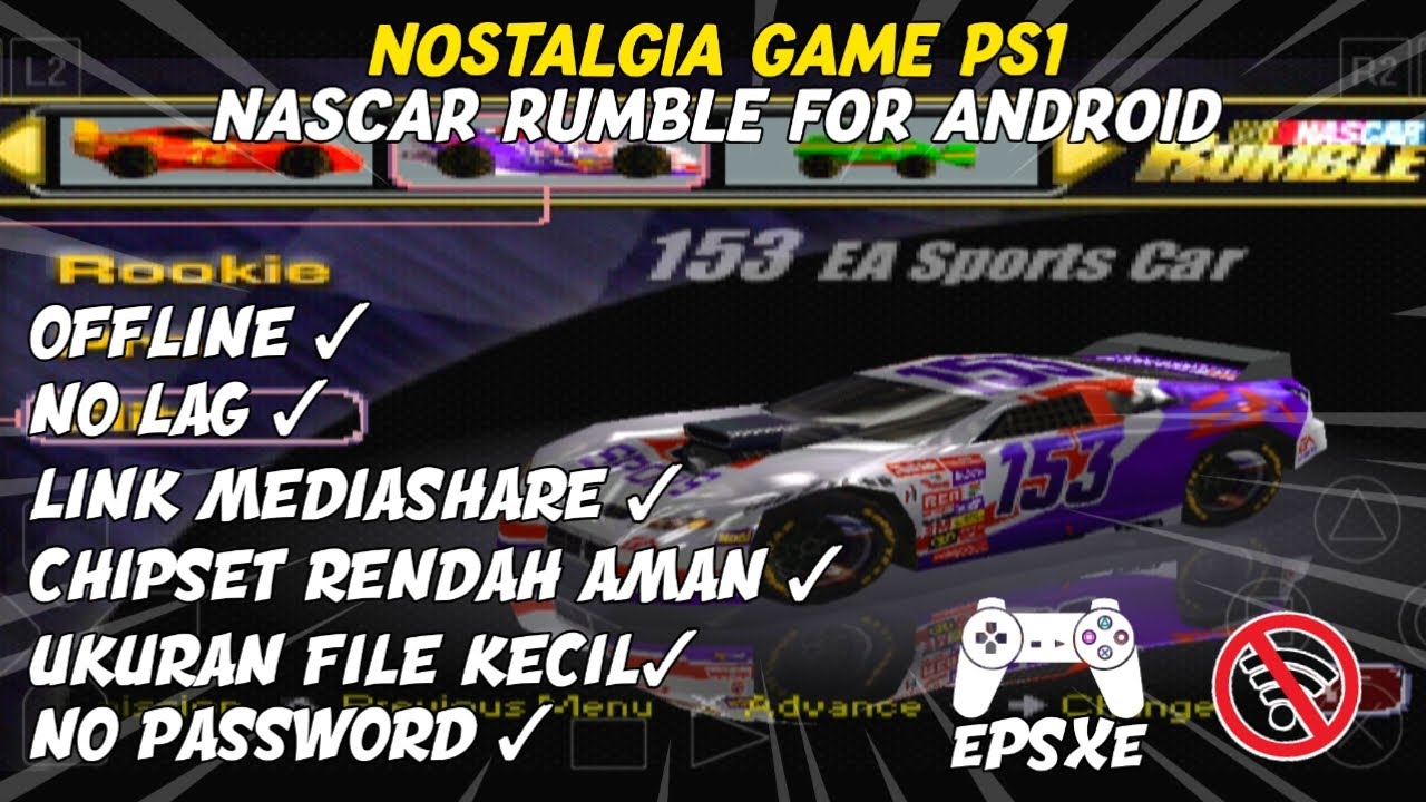 DOWNLOAD DAN INSTAL GAME NASCAR RUMBLE PS1 DI ANDROID | EMULATOR ePSXe