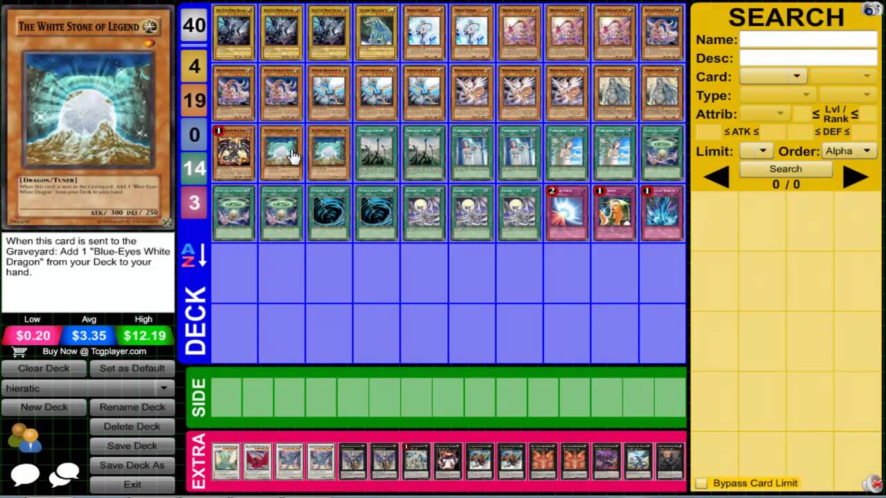 Dueling Network Hieratic Blue Eyes mas Deck List YouTube