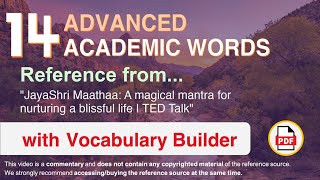14 Advanced Academic Words Ref from A magical mantra for nurturing a blissful life TED Talk