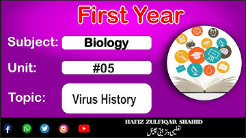 Inter Part-1 Biology Unit 05{Lecture No 5} Virus History  #hafizzulfiqarshahid