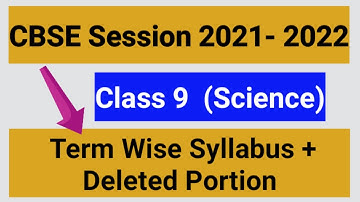 Class 9th CBSE Science Term Wise Syllabus + Deleted Syllabus session 2021-2022, Science Syllabus.