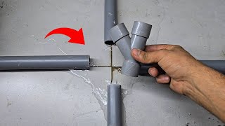 A Genius Way to Connect 4 PVC Pipes #HomeHacks #DIY #EasyRepair #PlumbingTips #PlumberSecret