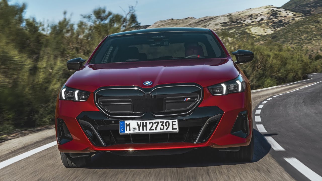 2024 BMW i5 M60 xDrive G60 in Fire Red Metallic Driving YouTube