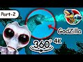 Godzilla on Alien Planet 360 video in 4K