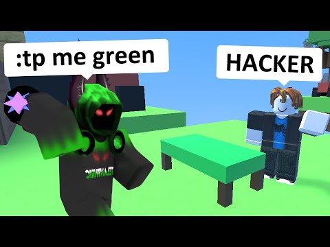 I used GLITCHES to troll a HACKER in Roblox Bedwars! - BiliBili