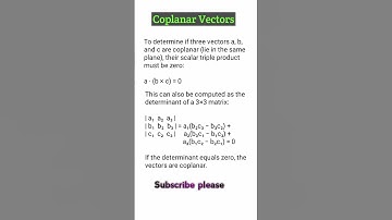 Coplanar Vectors with Formula