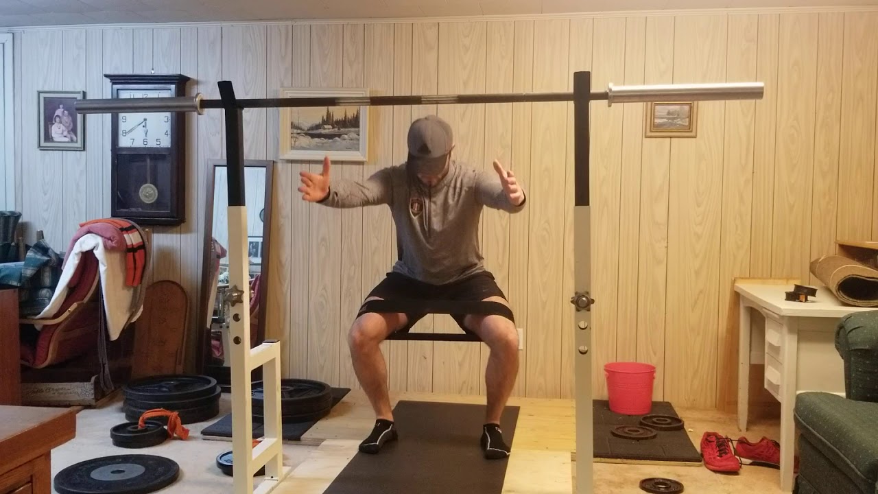 1.5 squat with mini band - YouTube