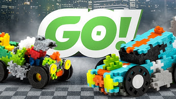 Plus-Plus GO! - Hot Rod, Crazy Cart, Fire Fighter and Street Racing Super Set - with new wheels!