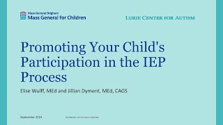 Promoting Your Child's Participation in the IEP Process - Coffee Convo Sept 2024
