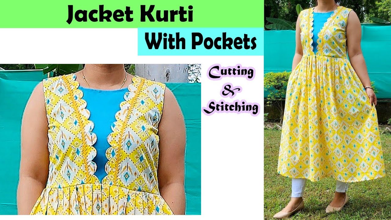 Long Shrug // Jacket Style kurti Full Tutorial for 9-10 year old baby girls  - YouTube