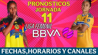 FECHAS,HORARIOS Y CANALES PARA LA JORNADA 11 DE LA LIGA MX FEMENIL APERTURA 2026
