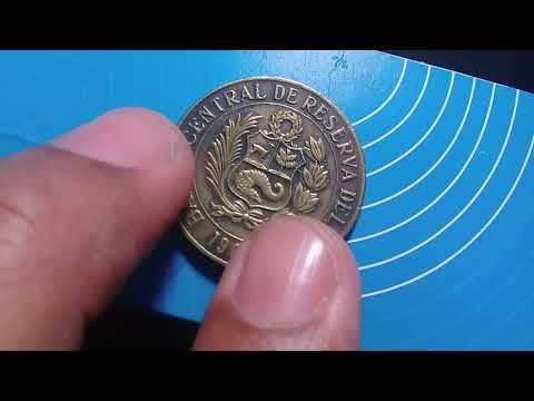 Un sol de oro moeda do Peru do ano 1967