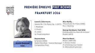 Bohrod Ariela - 1er tour à Francfort - 17e Concours international de piano d'Orléans