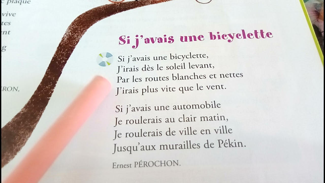 poesie si j avais une bicyclette