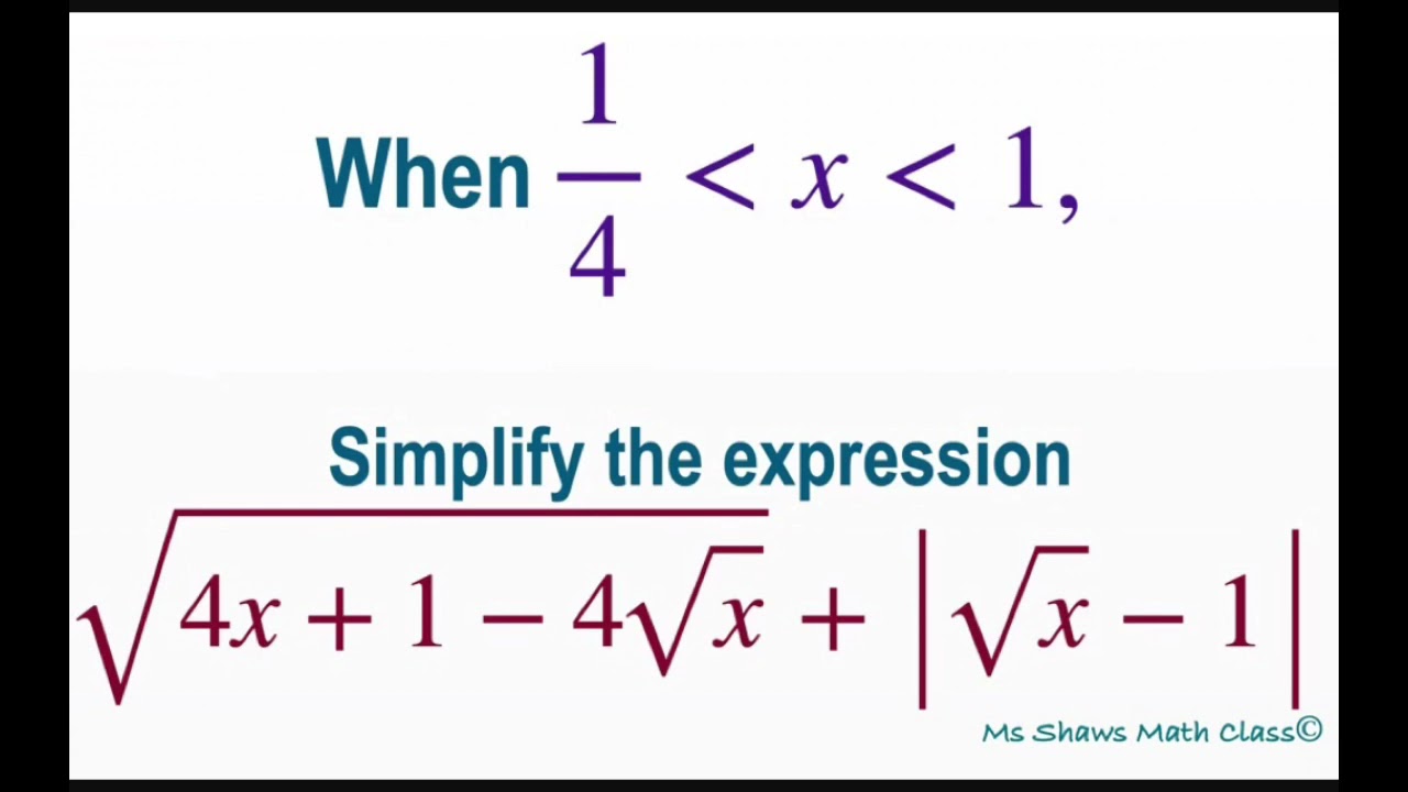 Simplify Expression Sqrt 4x 1 4sqrt x sqrt x 1 When X Is In simplify-expression-sqrt-4x-1-4sqrt-x-sqrt-x-1-when-x-is-in