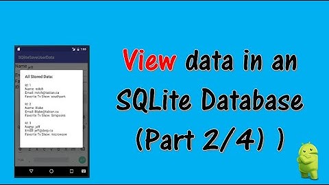 SQLite Android Studio Tutorial Storing User Data (part 2/4)