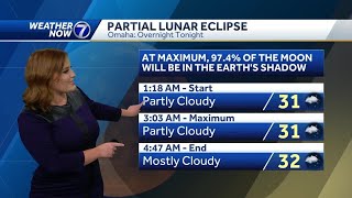 Partly cloudy and chilly for lunar eclipse viewing