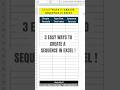 3 Easy Ways to Create a Sequence in Excel (Fast &amp; Simple!) #excel #sequence #exceltips