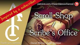 RPG | D&D Ambience - Scroll Shop, Scribes Office (muffled crowd outside, rustling paper, writing)