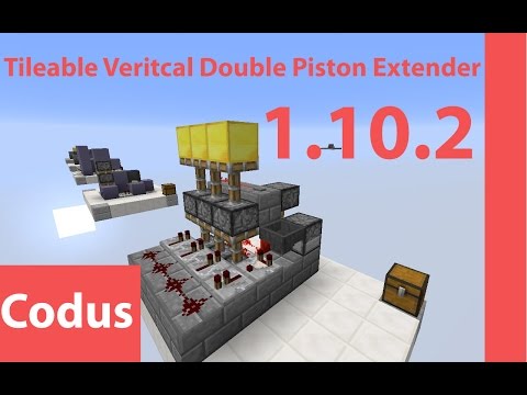 Minecraft Tutorial: Easiest Tileable Vertical Double Piston Extender 1.10.2 2016