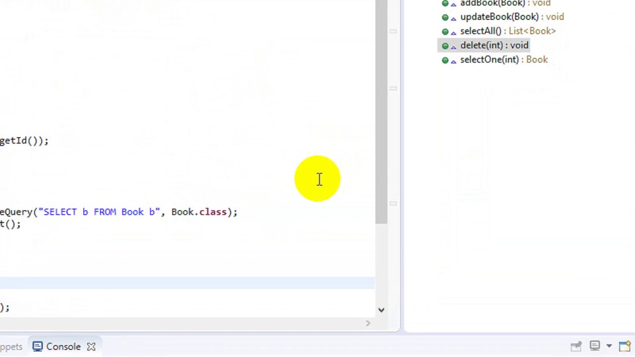 Back End : Video 6 : Implementation of CRUD using EntityManager Methods ...