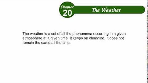 Environmental Studies Class 2 Chapter 20,The Weather,Part01