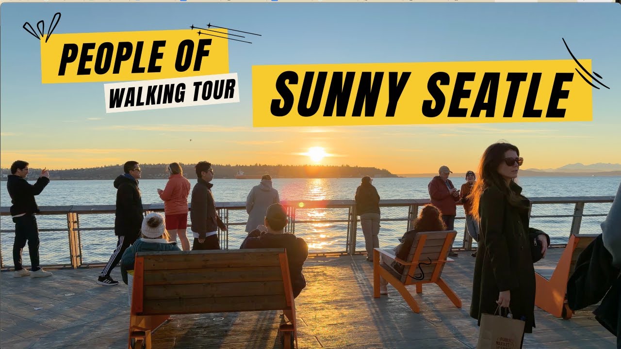 Sunny Seattle Walking Tour ☀️ | Natural City Sounds | 4K Relaxing Walk