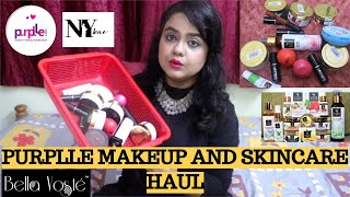 SKINCARE STARTING RS. 50 | PURPLLE SKINCARE AND MAKEUP HAUL AND REVIEW|GOOD VIBES,NY BAE,BELLA VOSTE