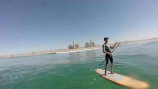 A day sup surfing in Huntington Beach