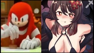 Knuckles rates Hu Tao from genshin Impact