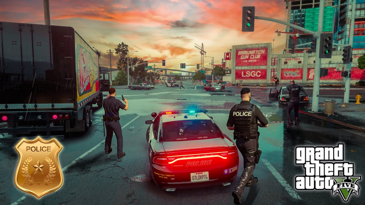 [NO COMMENTARY] GTA V LSPDFR - LASD, GAND & POLICE SHOOTOUT(SHOTS FIRED ...