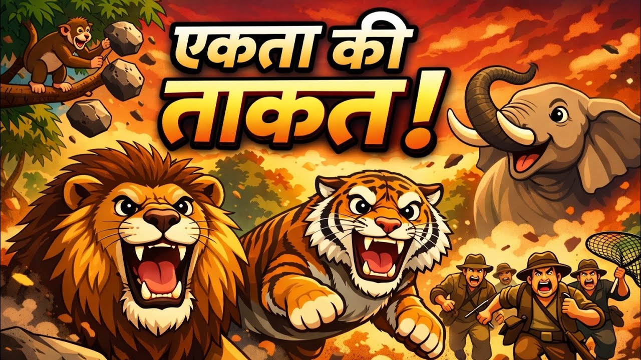 एकता की ताकत | जंगल की रोमांचक कहानी | #Animals #part1| Moral Story in Hindi