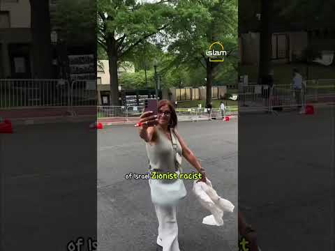 Израильтянка нападает на сторонников Палестины