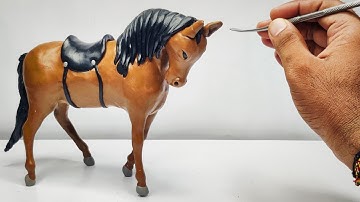 Clay Sculpting: Horse , How to make animals with clay easy,clay modelling horse , horse sculpture