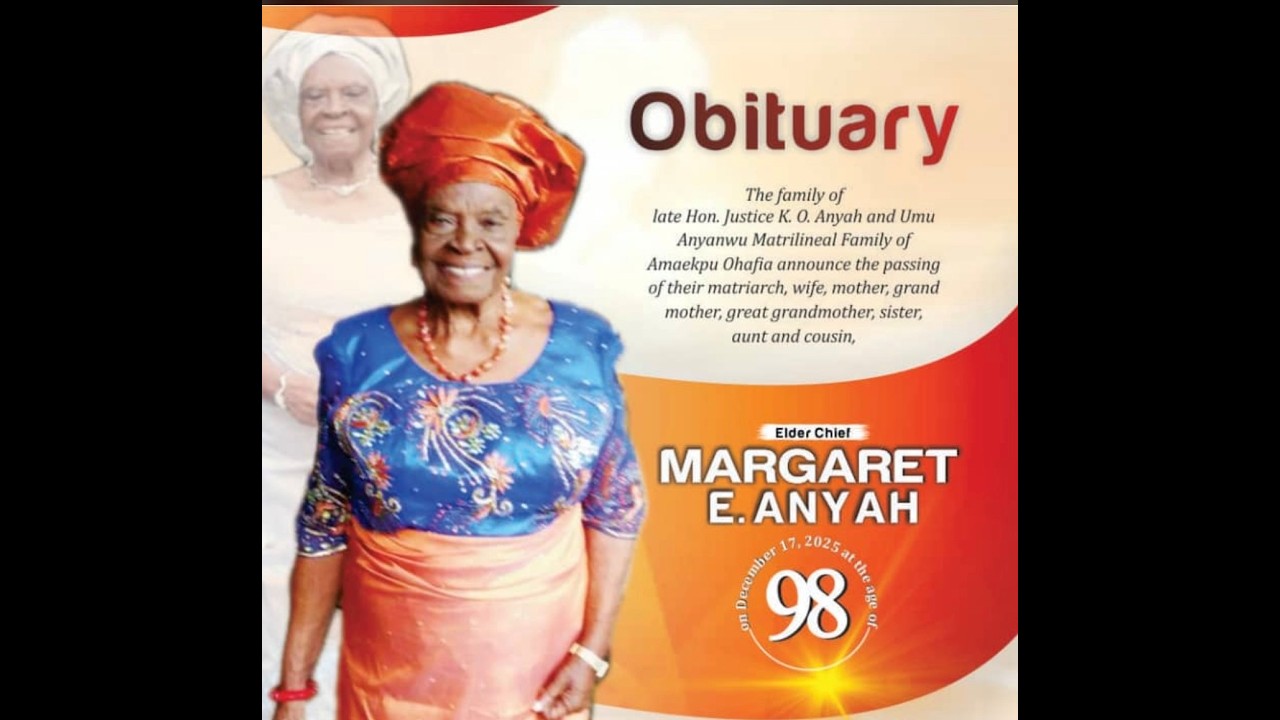 BURIAL CEREMONY OF LATE  ELDER CHIEF MARGARET E. ANYAH