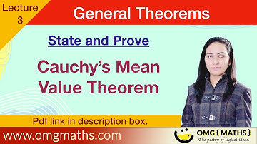 Cauchy’s Mean Value Theorem | Proof | State and Prove Cauchy’s Mean Value Theorem | Bsc