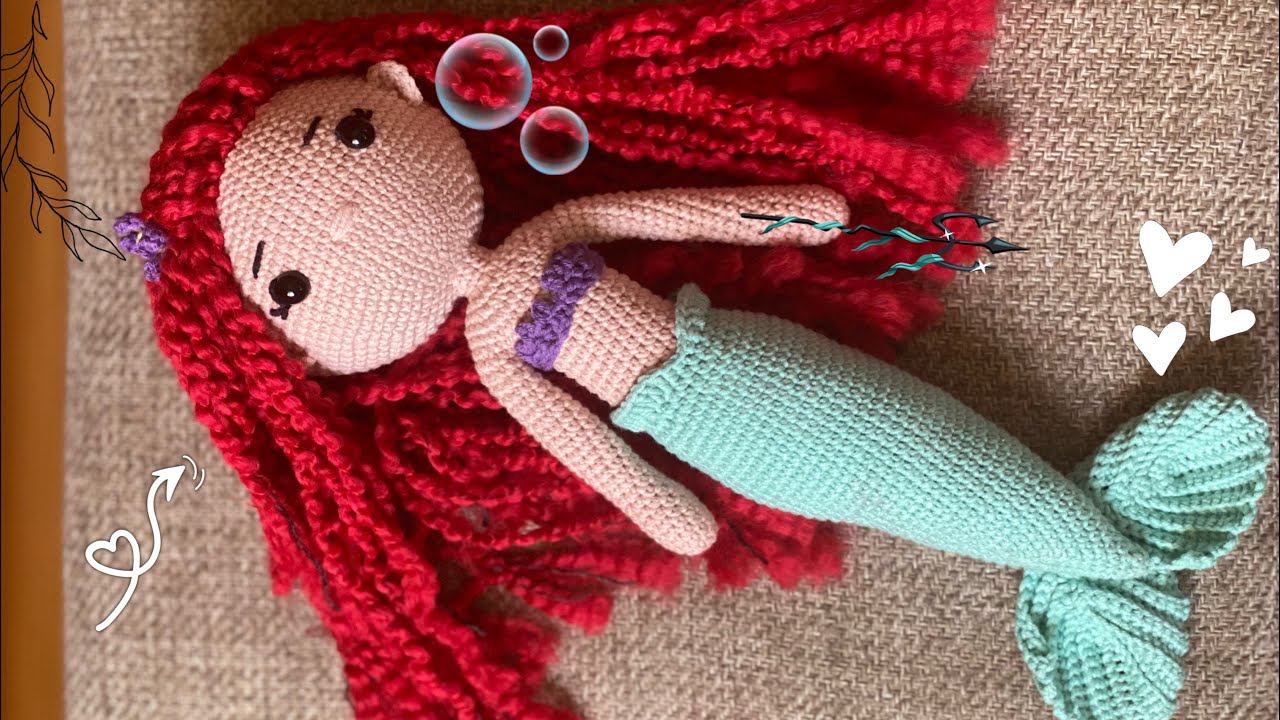 دميه حورية البحر بالكورشيه( اليد - الجسم )