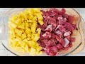 Праздничный рецепт кортофеля с мясом на ужин #3