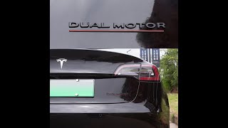 2017-2023 Tesla Model 3 Black 3D Dual Motor Decals  Installation Video