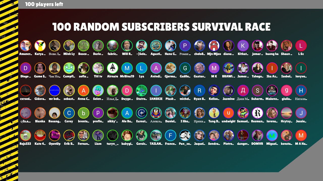 100 random subscribers race.