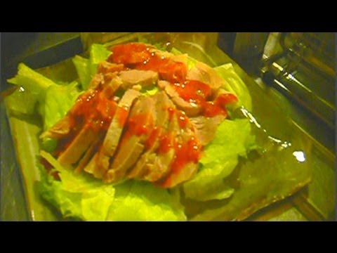 塩豚の食べ方：茹で塩豚の中華味噌タレ　　How to make boiled pork with chinese miso sauce
