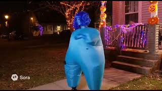 Woman costume as Violet Blueberry (Halloween)