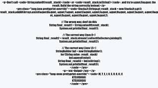 Removing Commas and Square Brackets from Stack or String in Java Android Studio